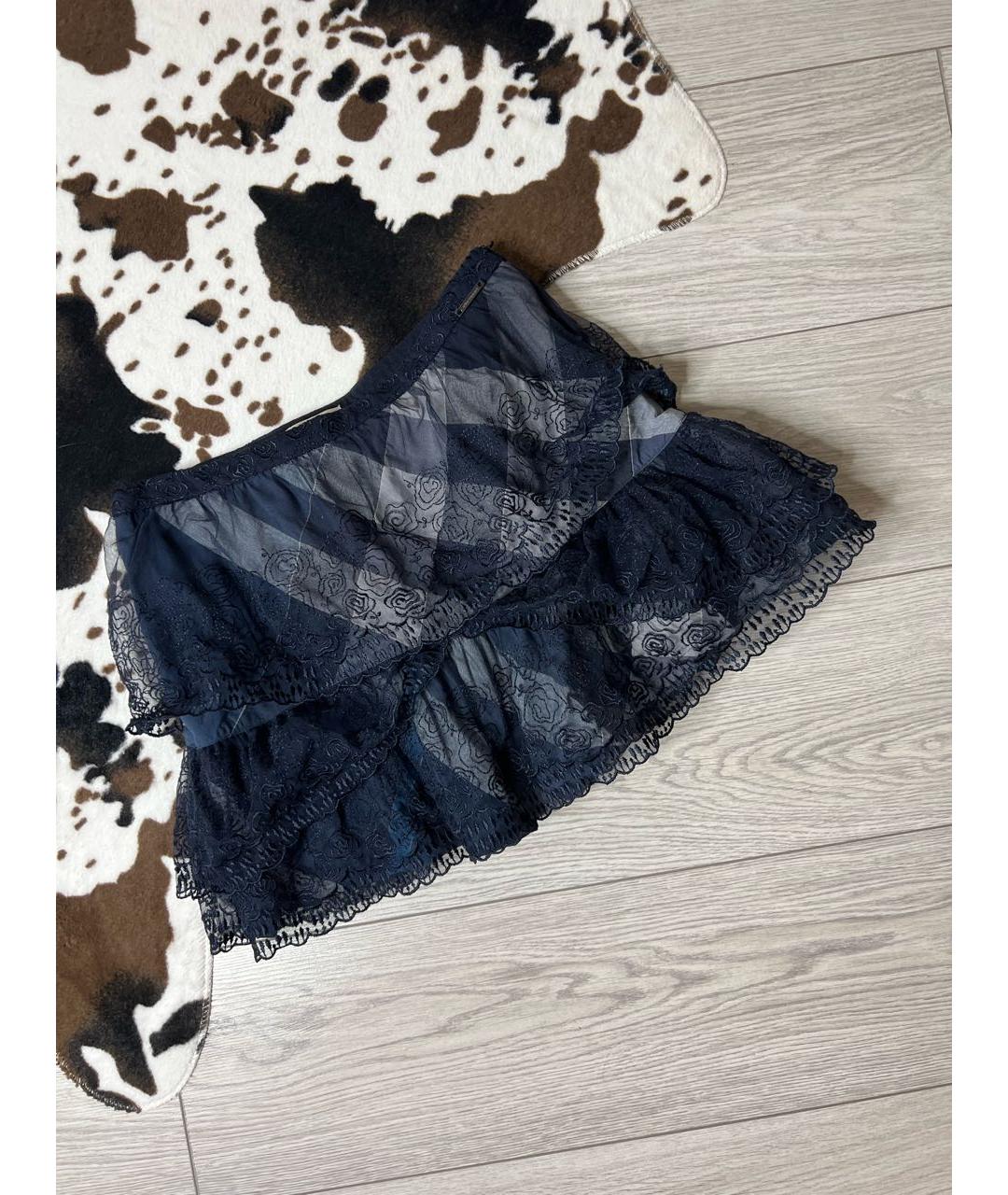 BURBERRY Темно-синяя хлопковая юбка, фото 9