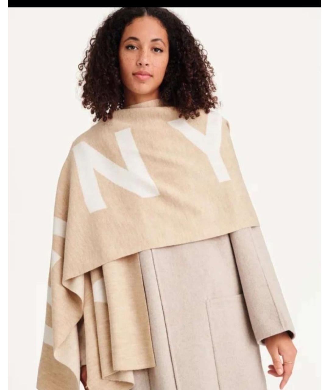 DKNY Бежевый шарф, фото 2