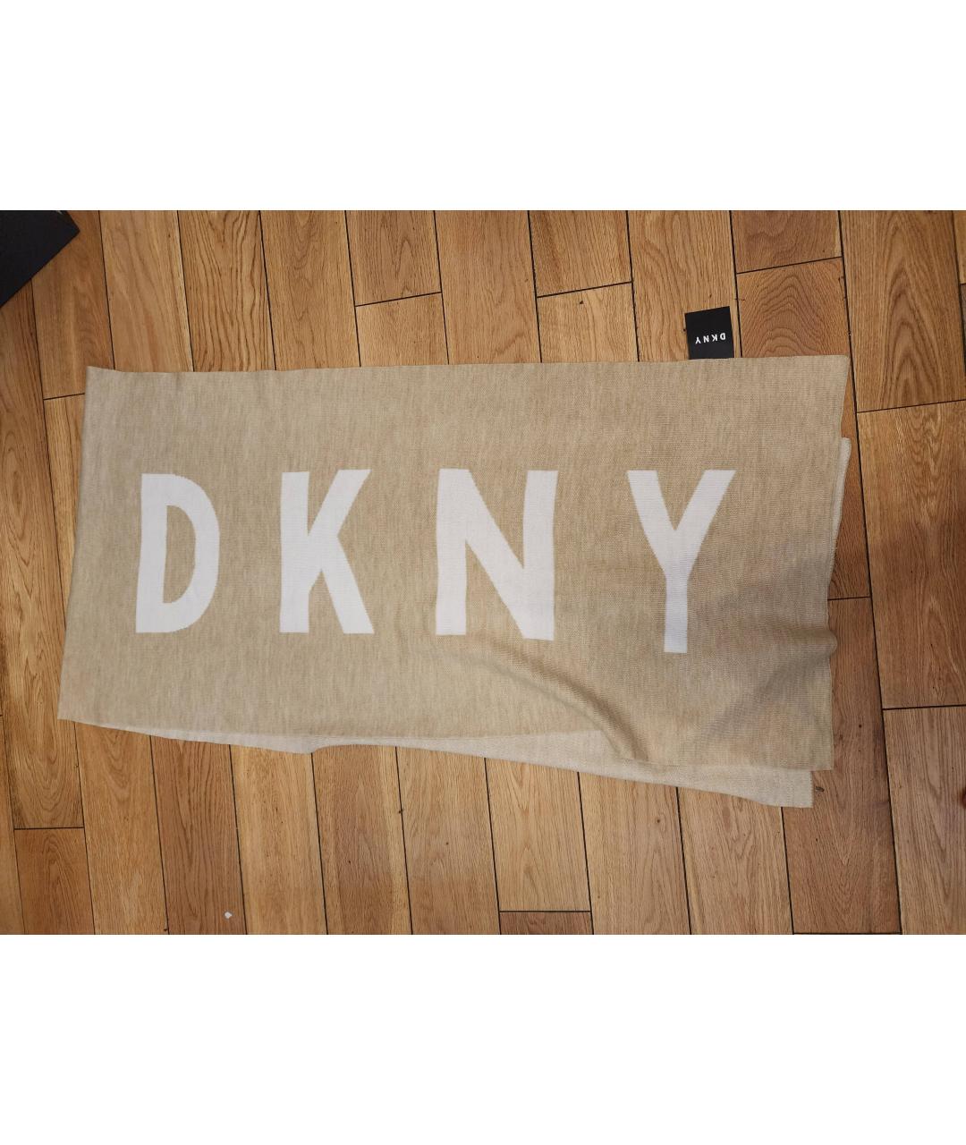 DKNY Бежевый шарф, фото 4
