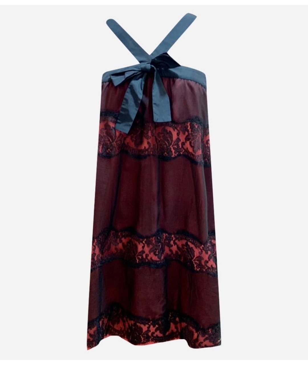 JOHN GALLIANO Бордовое шелковое платье, фото 5