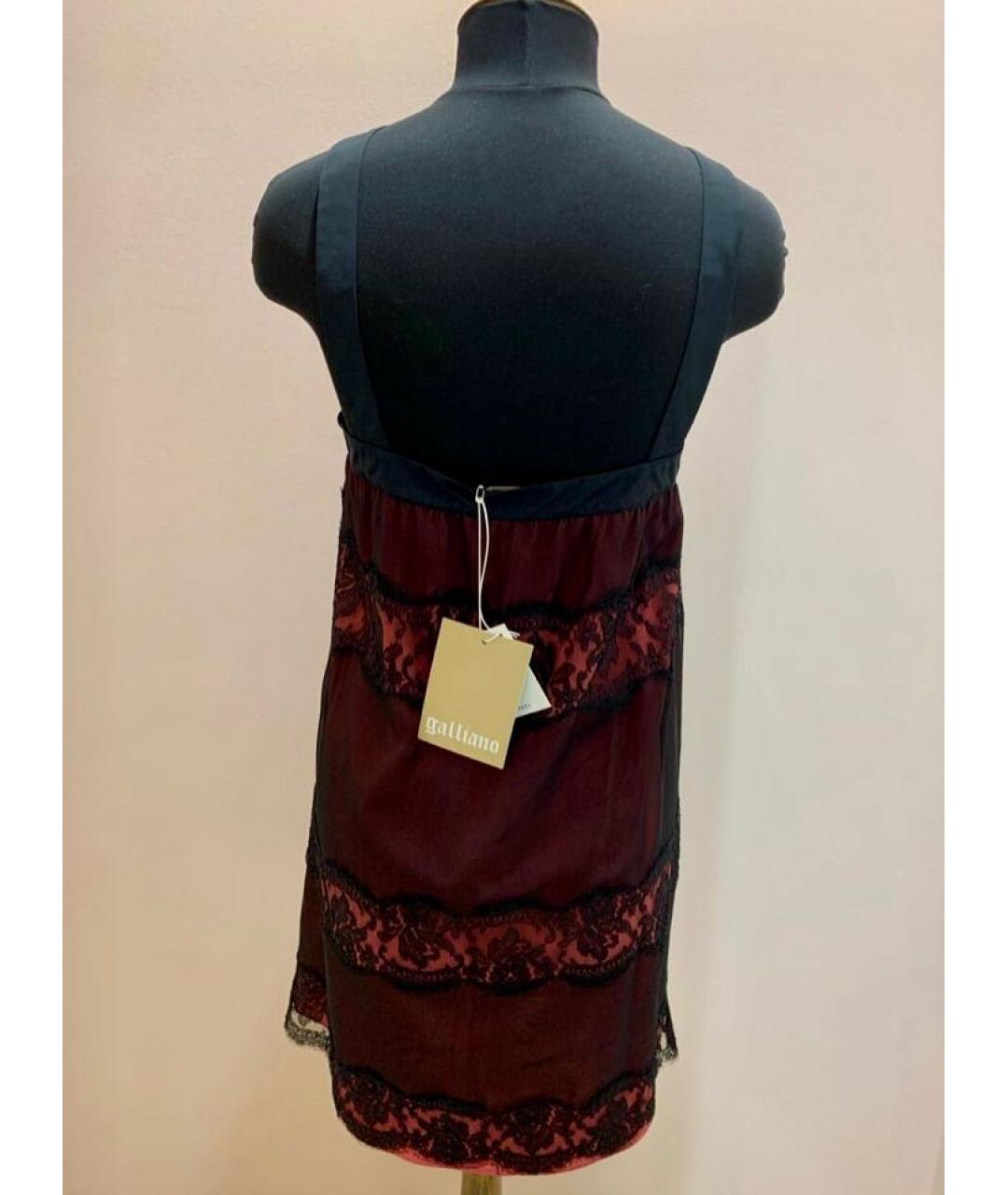 JOHN GALLIANO Бордовое шелковое платье, фото 2