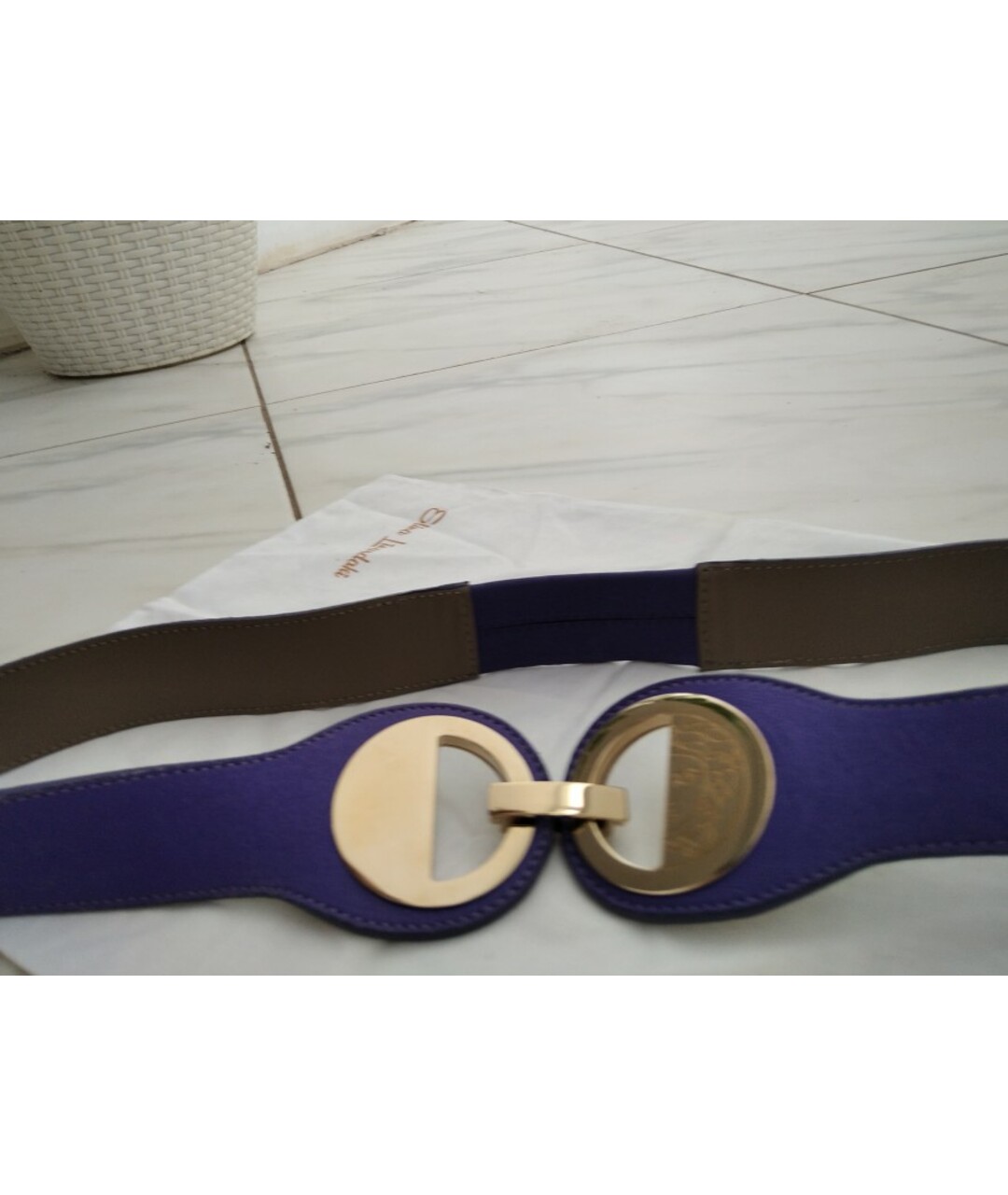 VERSACE Фиолетовый кожаный ремень, фото 5