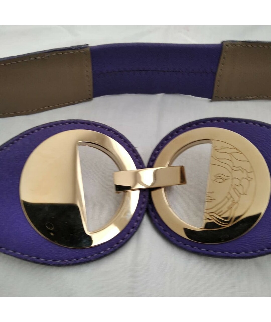 VERSACE Фиолетовый кожаный ремень, фото 3