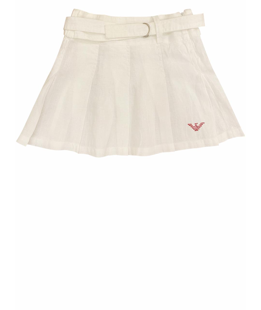 ARMANI JUNIOR Белая льняная юбка, фото 1