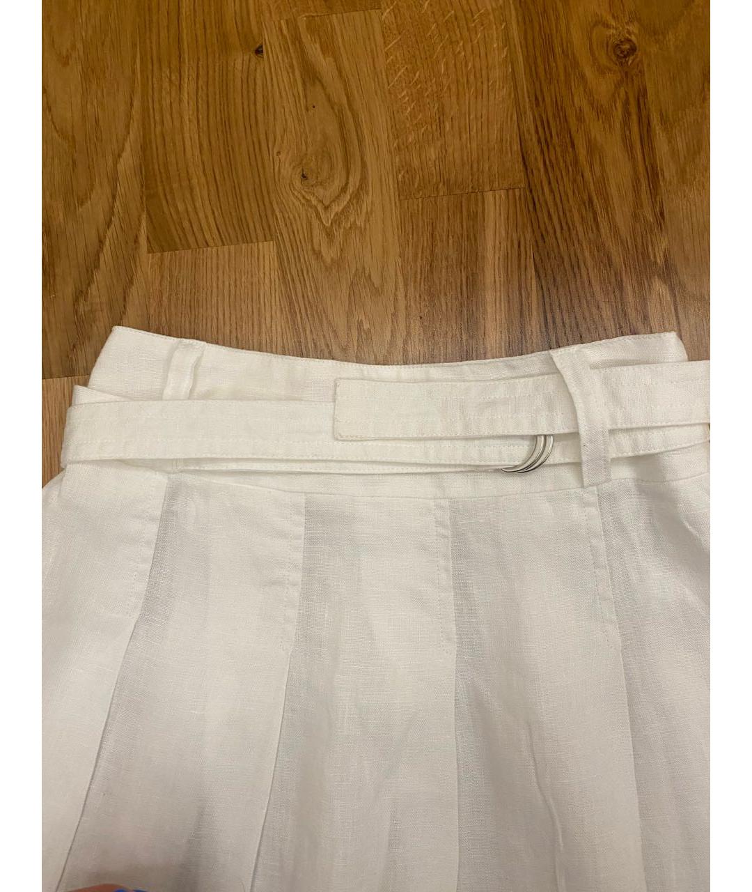 ARMANI JUNIOR Белая льняная юбка, фото 3
