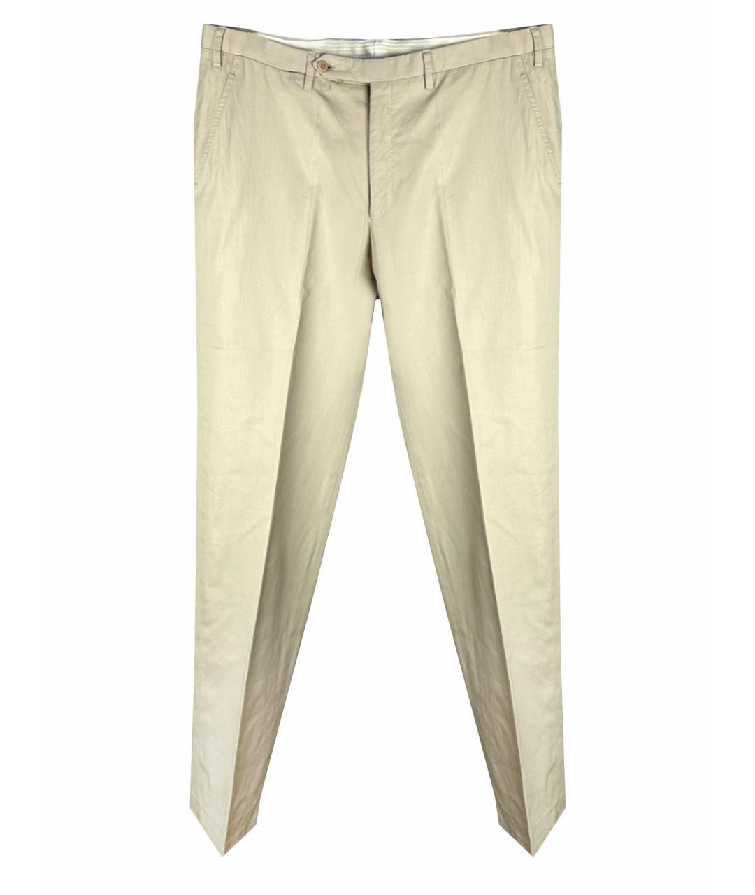 KITON Бежевые хлопковые брюки чинос, фото 1