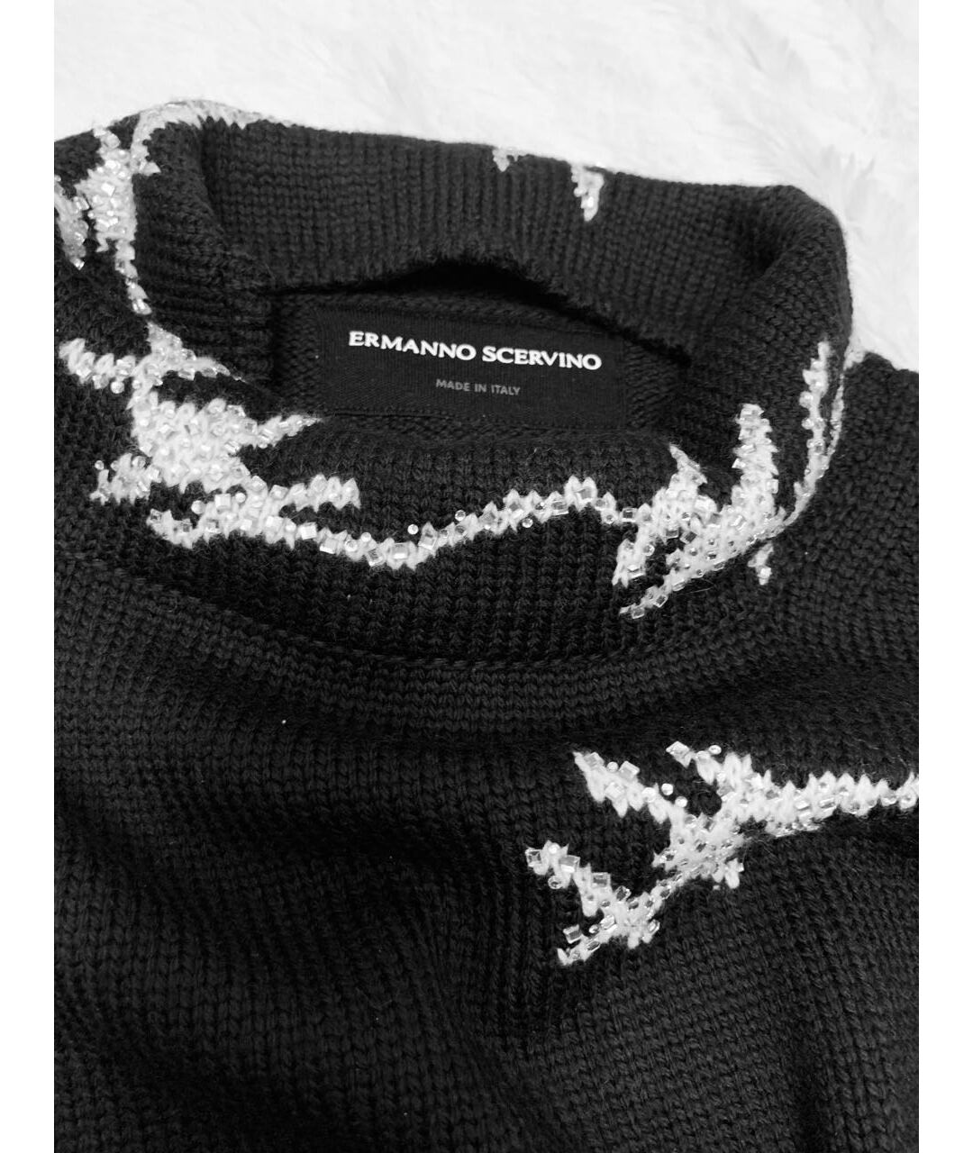 ERMANNO SCERVINO Черный шерстяной джемпер / свитер, фото 3