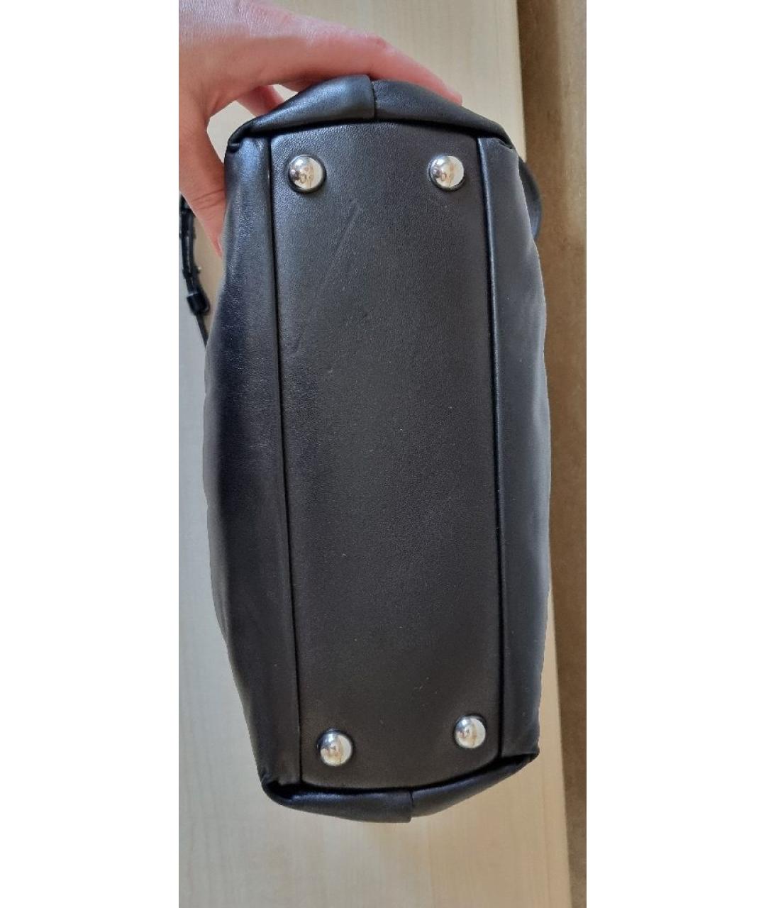 MAISON MARGIELA Черная кожаная сумка через плечо, фото 5