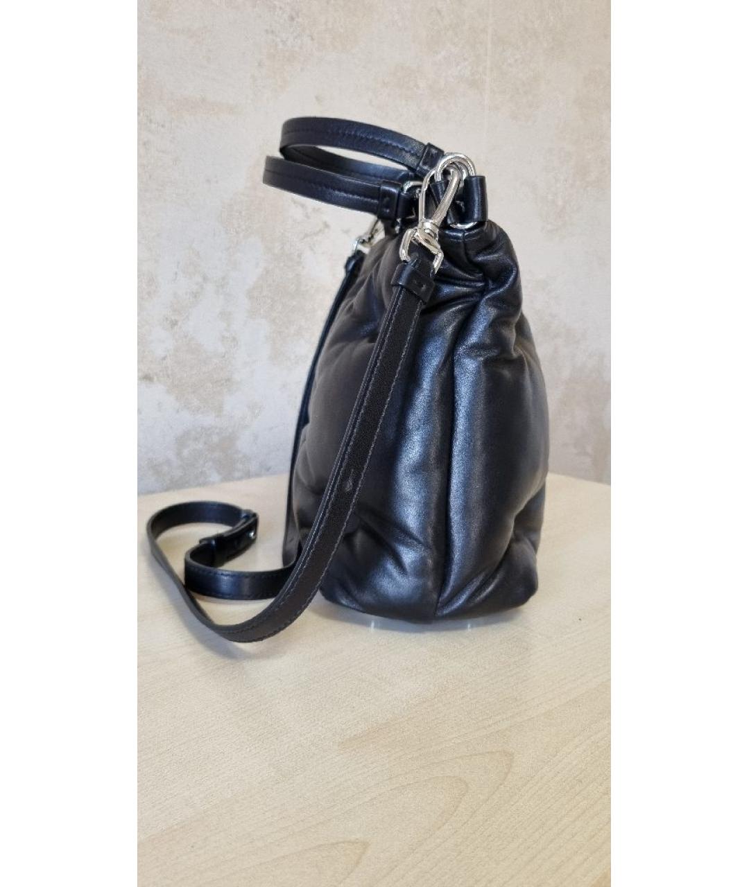 MAISON MARGIELA Черная кожаная сумка через плечо, фото 2