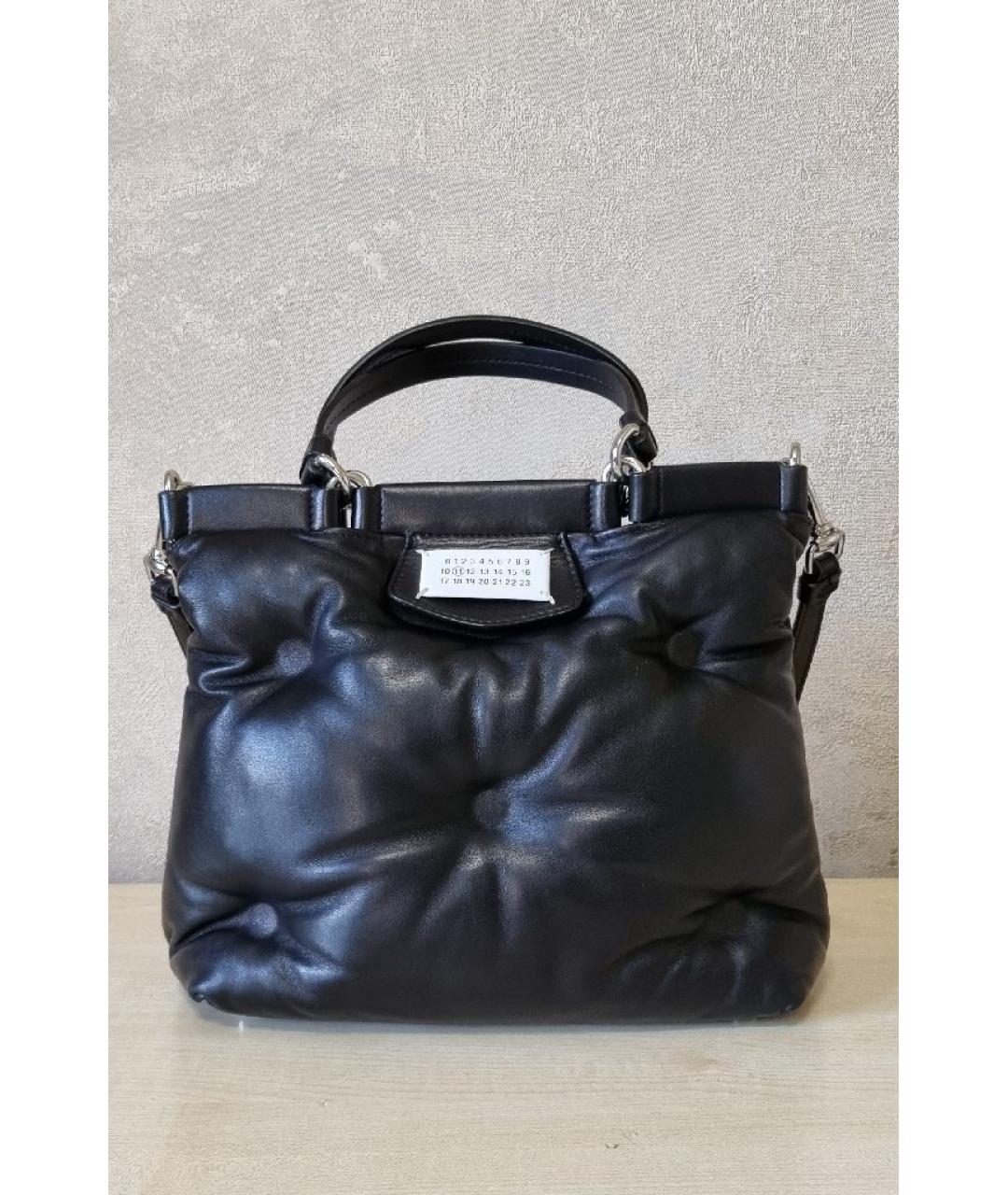 MAISON MARGIELA Черная кожаная сумка через плечо, фото 6