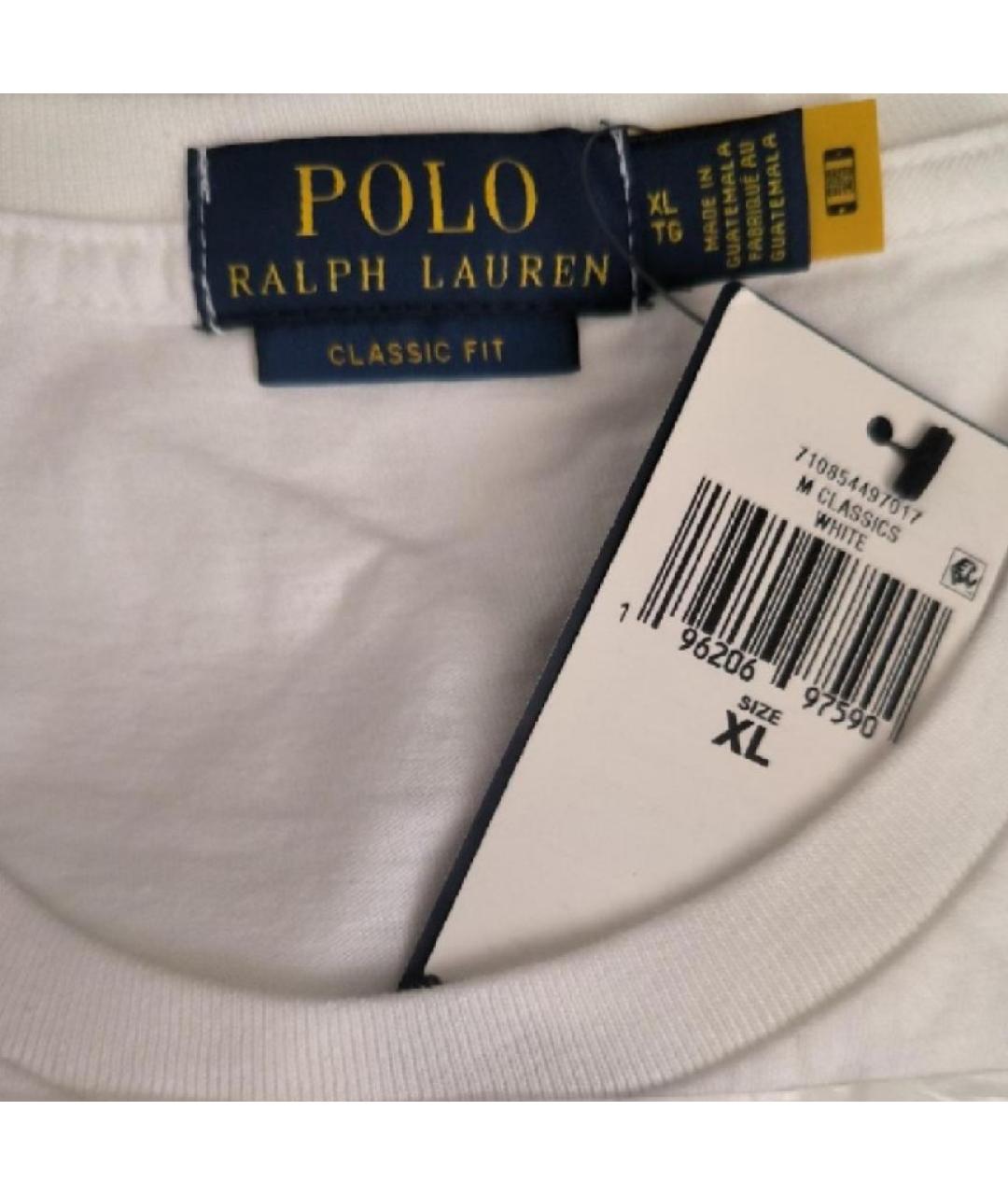 POLO RALPH LAUREN Белая хлопковая футболка, фото 3