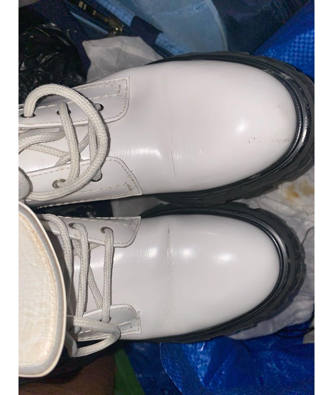 ALEXANDER MCQUEEN Белые кожаные ботинки, фото 5