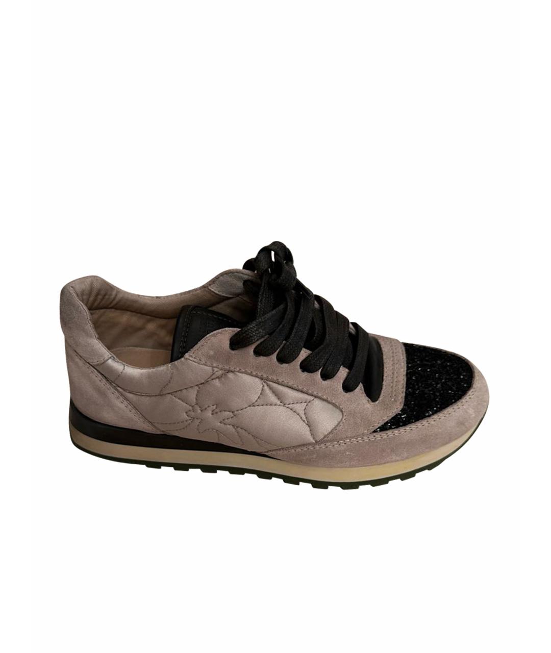 BRUNELLO CUCINELLI Бежевые текстильные кроссовки, фото 1
