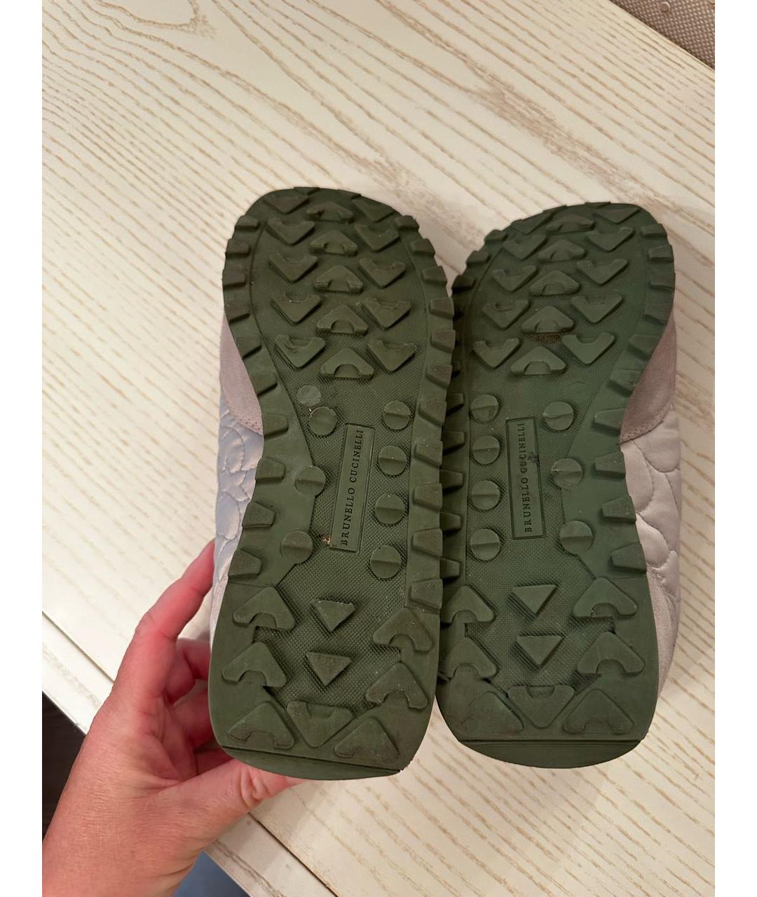 BRUNELLO CUCINELLI Бежевые текстильные кроссовки, фото 7