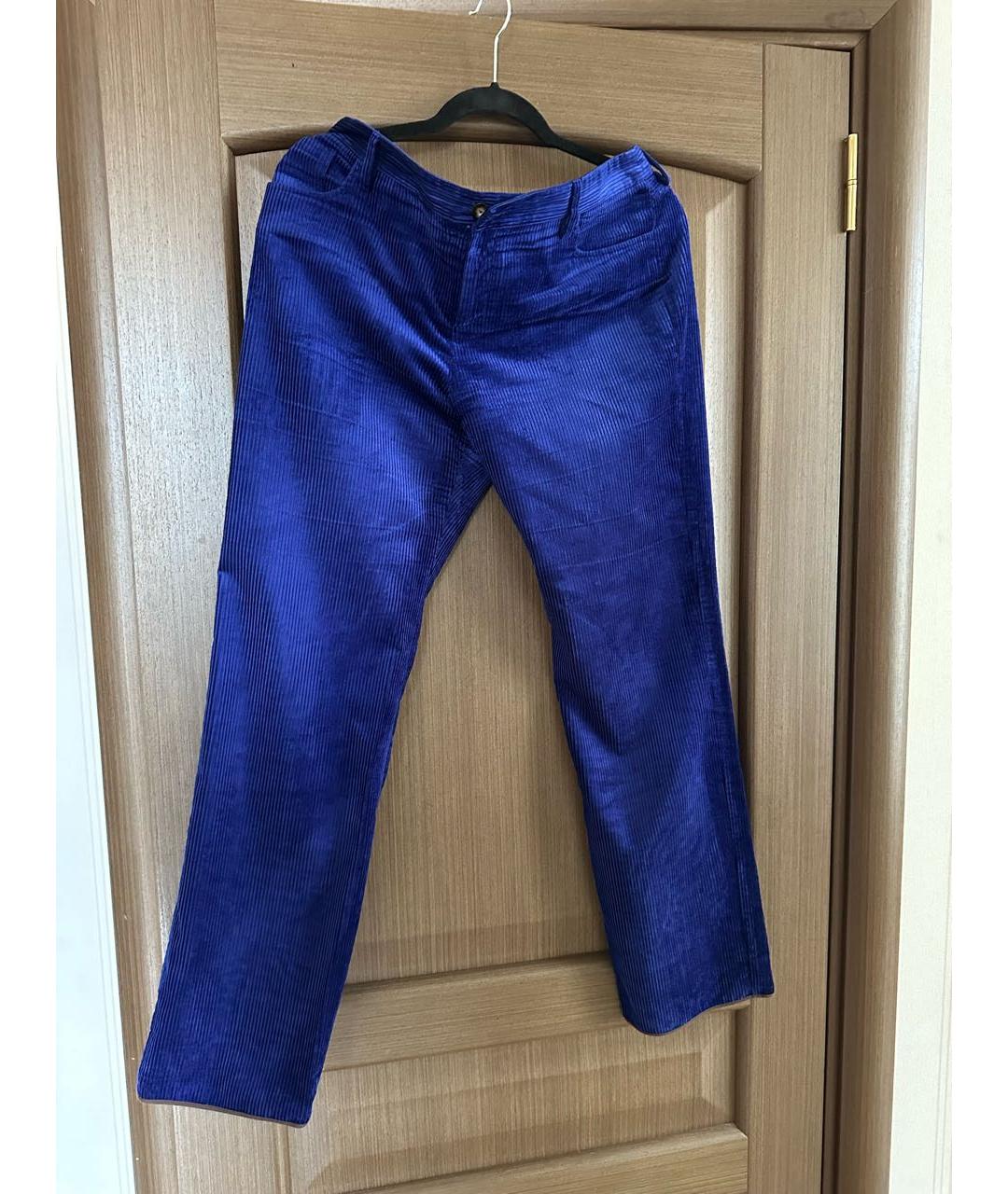 AGNONA Синие шелковые прямые брюки, фото 6
