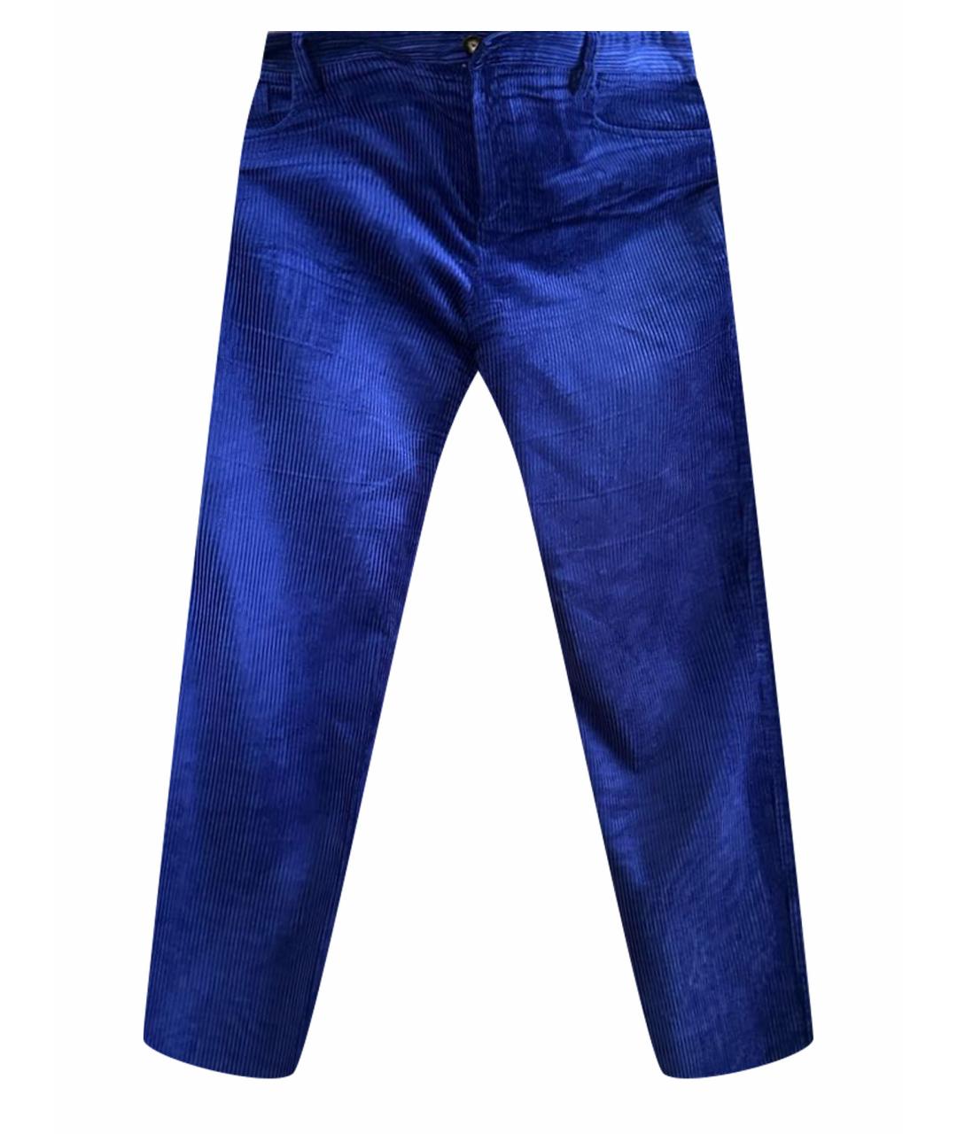 AGNONA Синие шелковые прямые брюки, фото 1