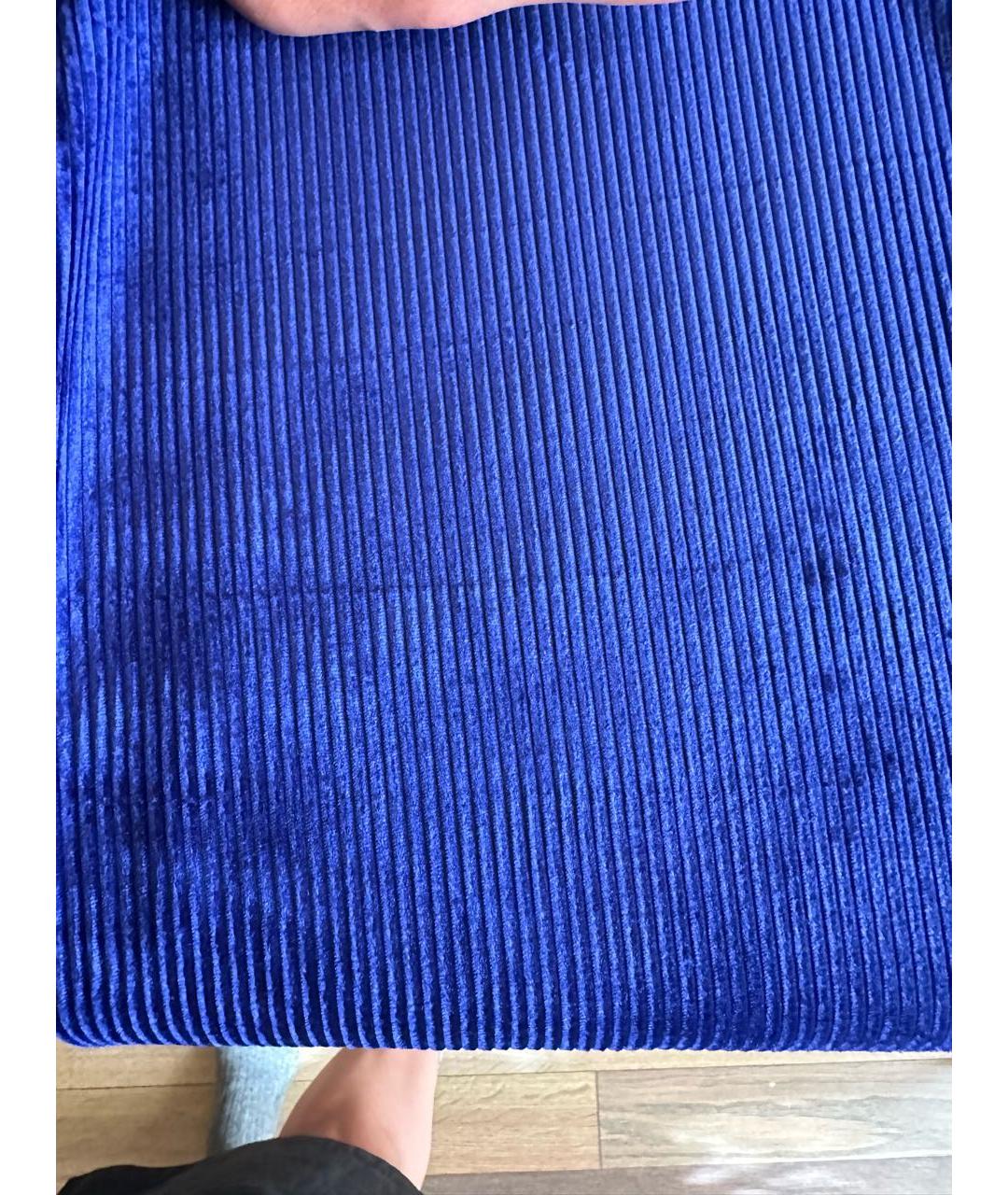AGNONA Синие шелковые прямые брюки, фото 5