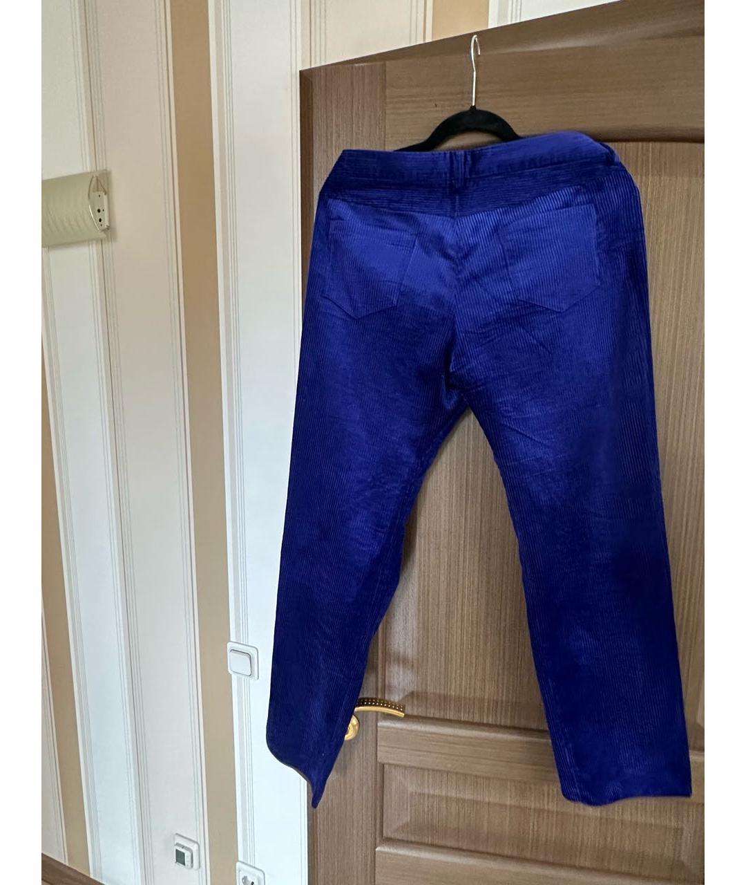 AGNONA Синие шелковые прямые брюки, фото 2