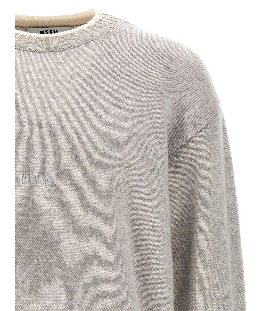 MSGM Серый шерстяной джемпер / свитер, фото 3
