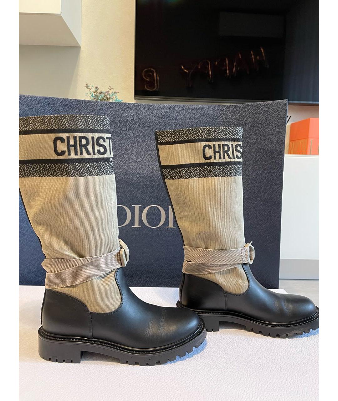 CHRISTIAN DIOR PRE-OWNED Черные кожаные сапоги, фото 8