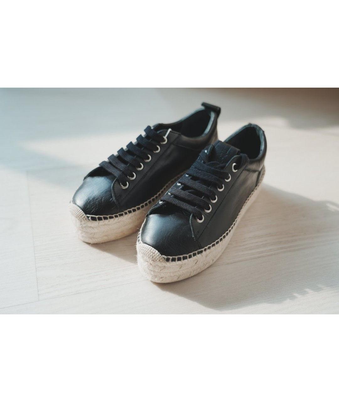MCQ ALEXANDER MCQUEEN Черные кожаные эспадрильи, фото 5