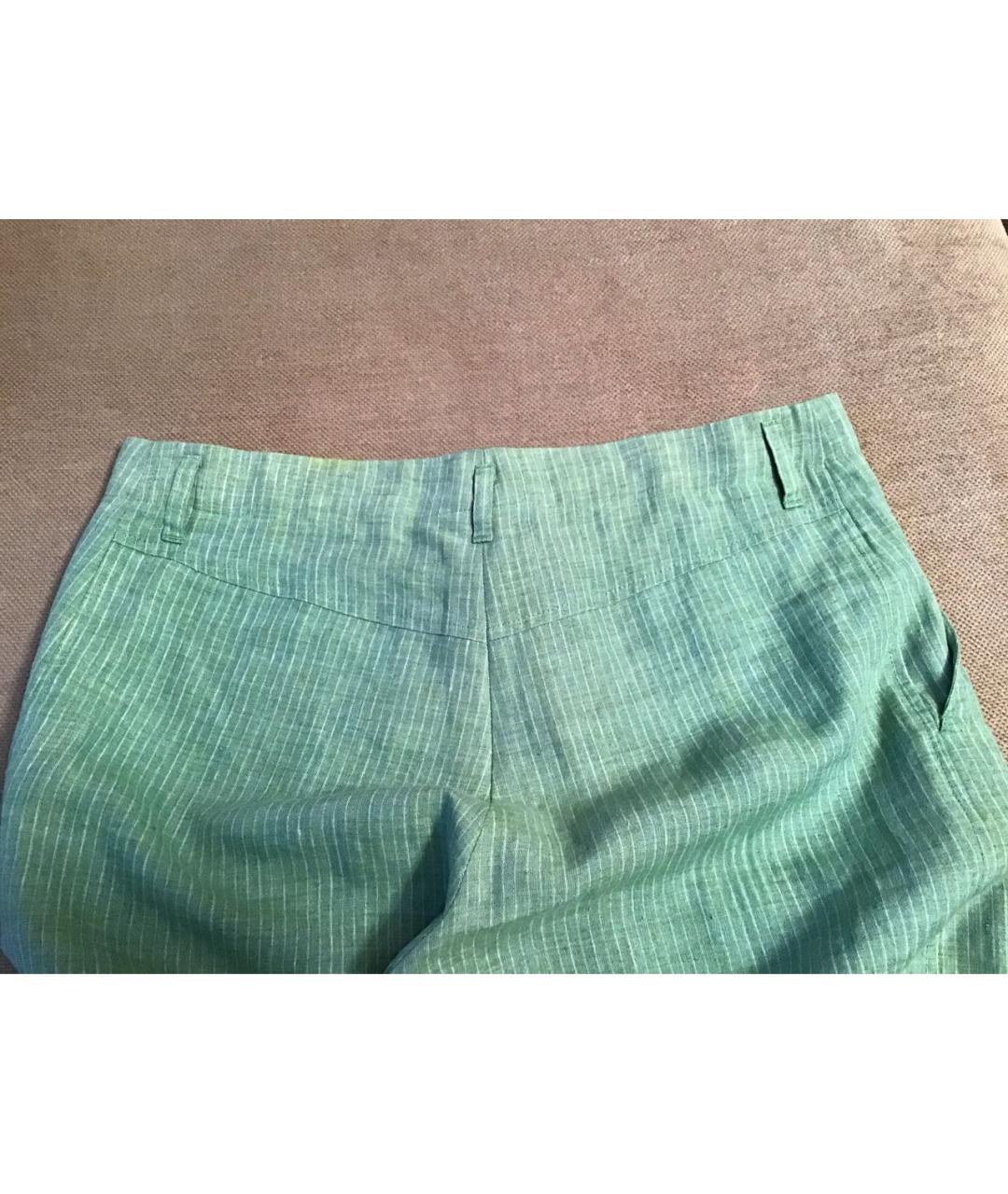 MALO Зеленые льняные брюки широкие, фото 5