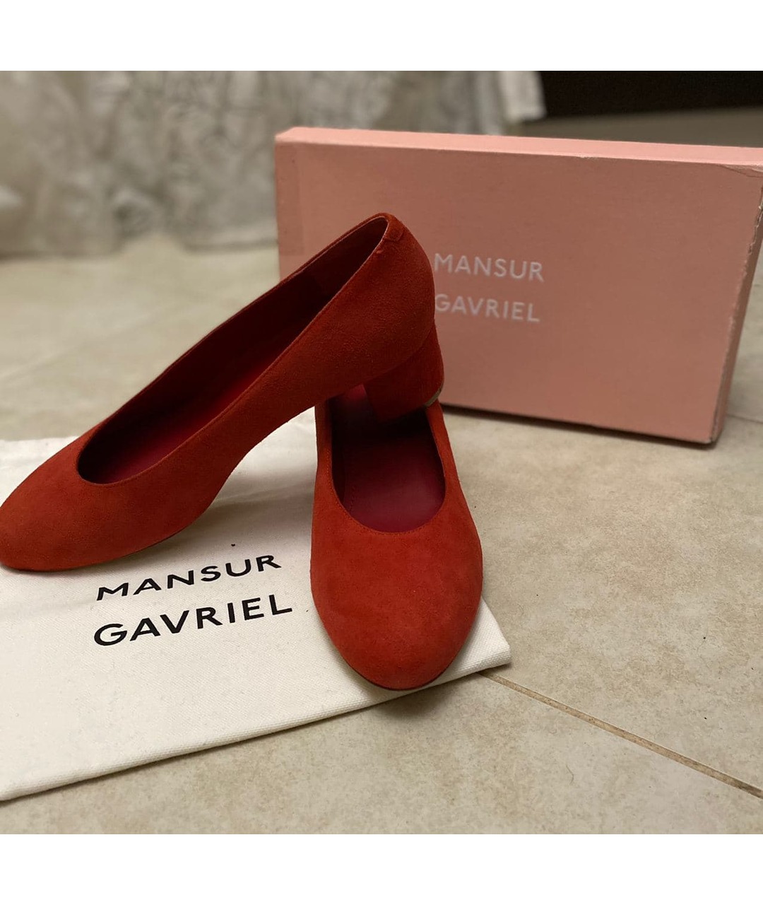 MANSUR GAVRIEL Красные кожаные туфли, фото 3