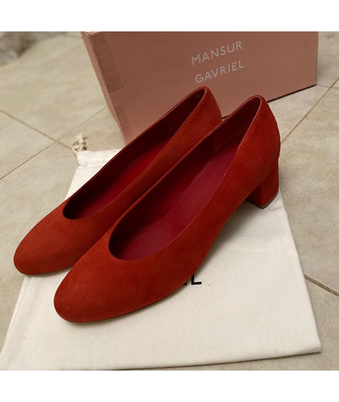 MANSUR GAVRIEL Красные кожаные туфли, фото 8