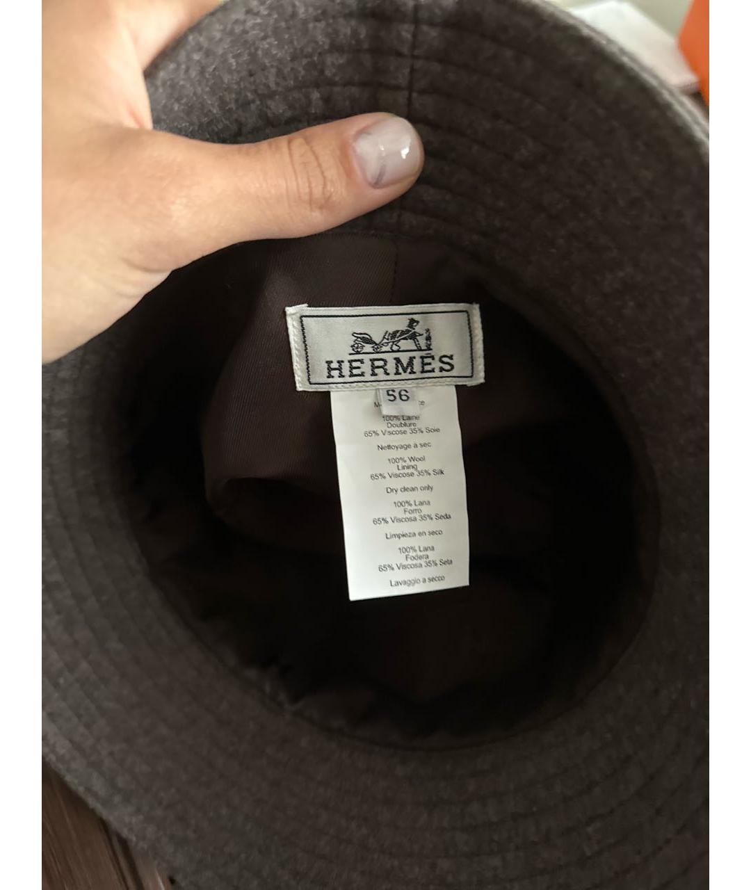 HERMES PRE-OWNED Коричневая кашемировая шляпа, фото 5