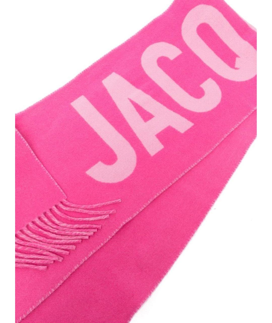 JACQUEMUS Розовый шерстяной шарф, фото 3