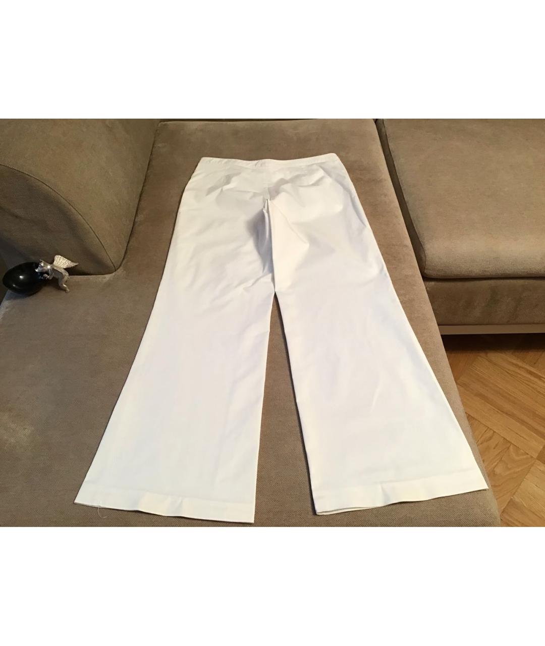 BRIONI Белые хлопковые прямые брюки, фото 2
