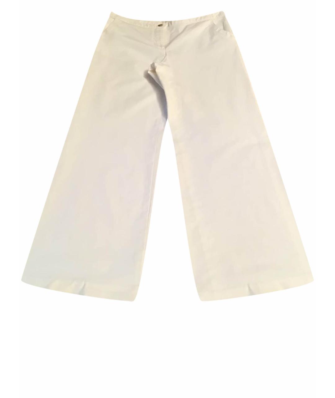 BRIONI Белые хлопковые прямые брюки, фото 1