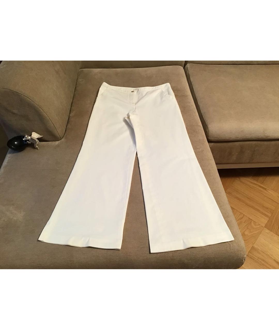 BRIONI Белые хлопковые прямые брюки, фото 7