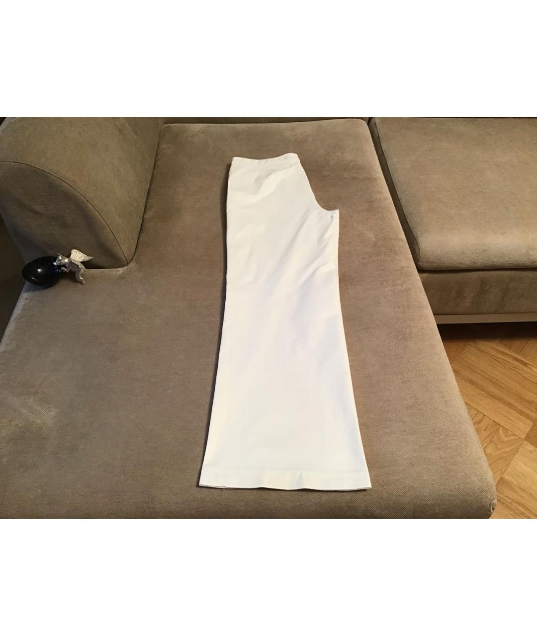 BRIONI Белые хлопковые прямые брюки, фото 4