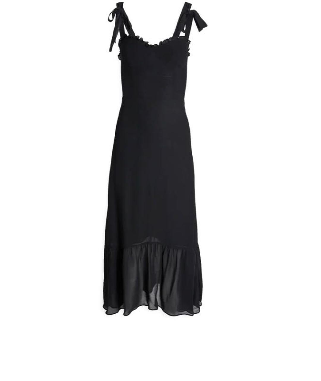 REFORMATION Черное вискозное коктейльное платье, фото 1