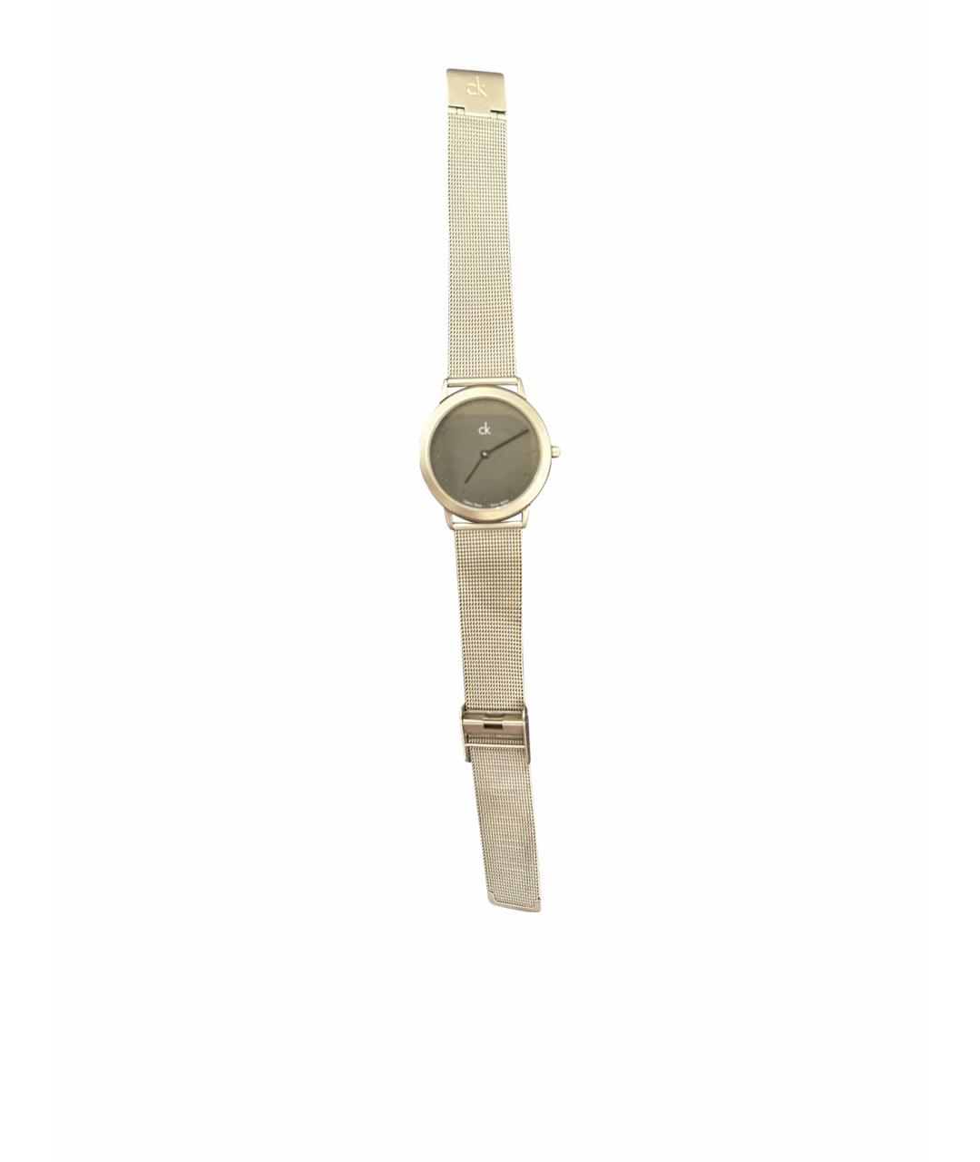 CALVIN KLEIN Серебряные металлические часы, фото 1