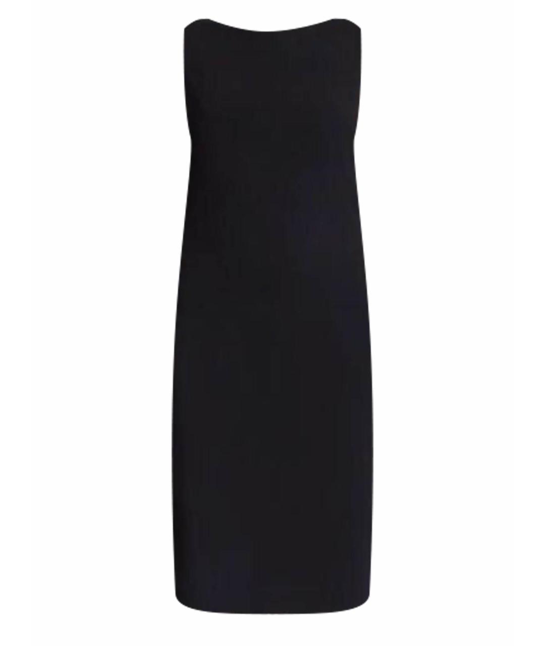 THEORY Черное шерстяное коктейльное платье, фото 1