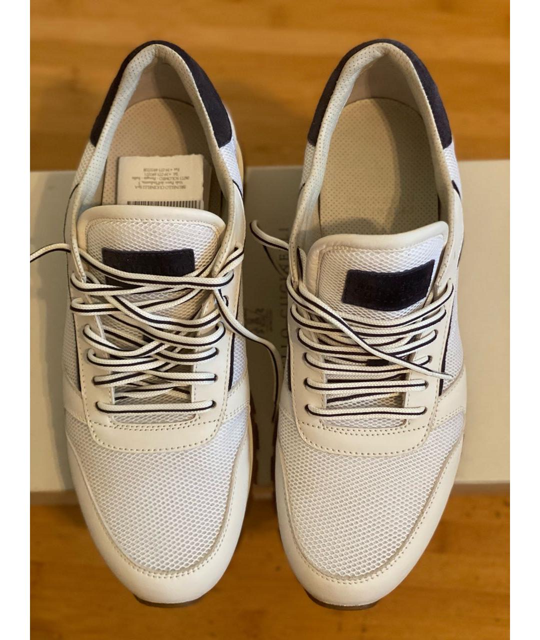 BRUNELLO CUCINELLI Белые замшевые низкие кроссовки / кеды, фото 2