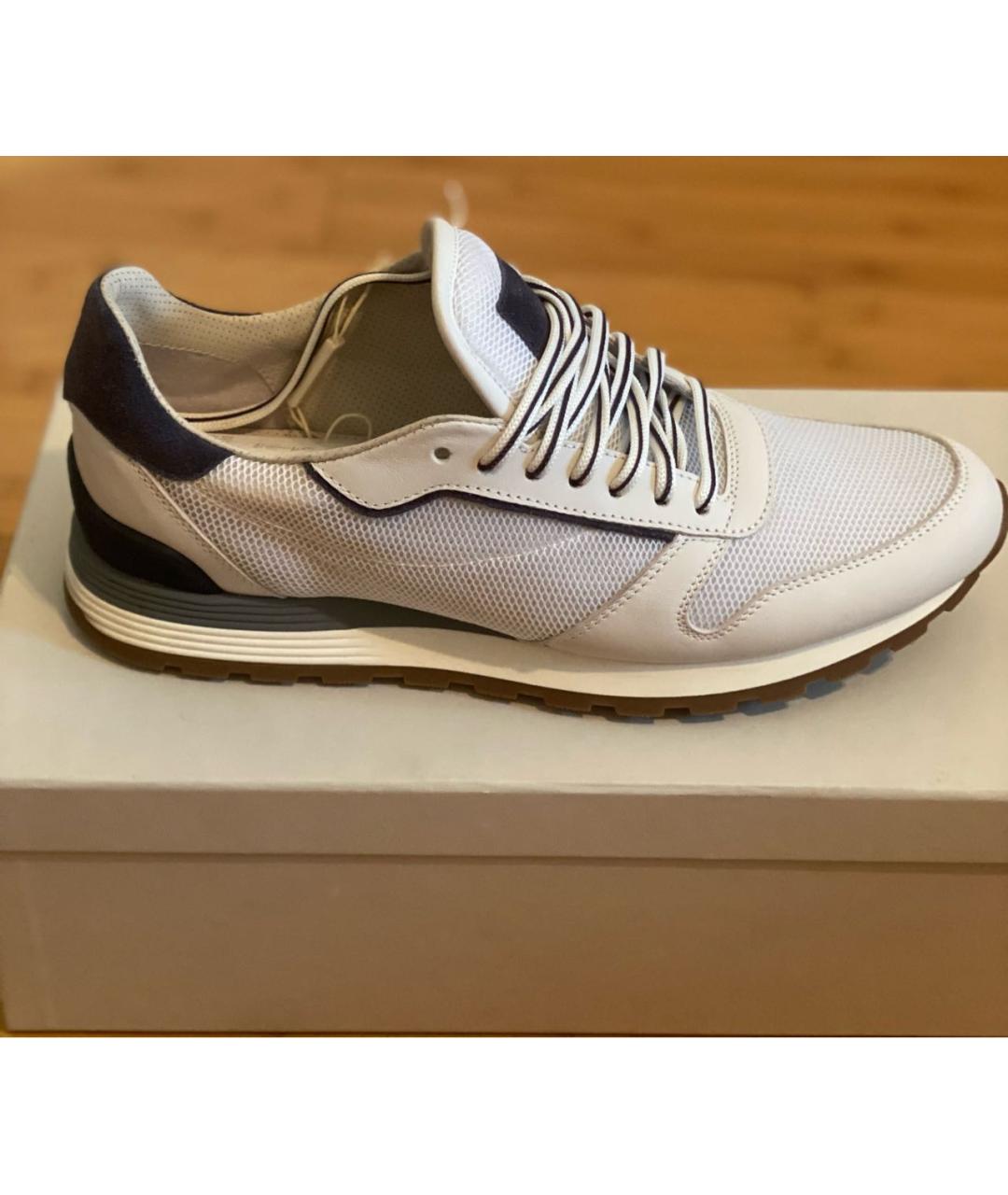 BRUNELLO CUCINELLI Белые замшевые низкие кроссовки / кеды, фото 8