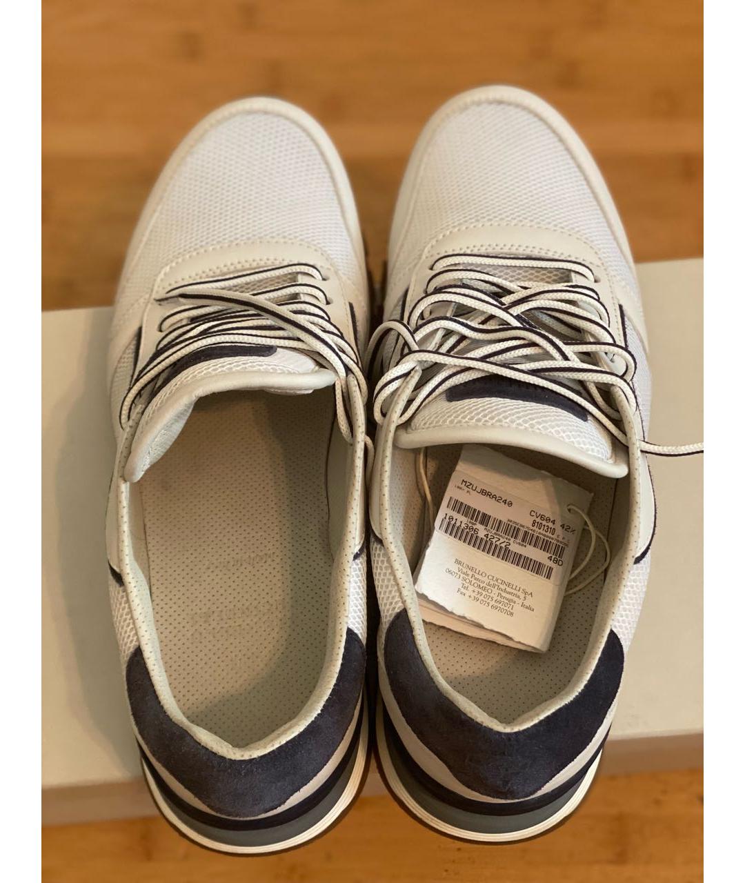 BRUNELLO CUCINELLI Белые замшевые низкие кроссовки / кеды, фото 3