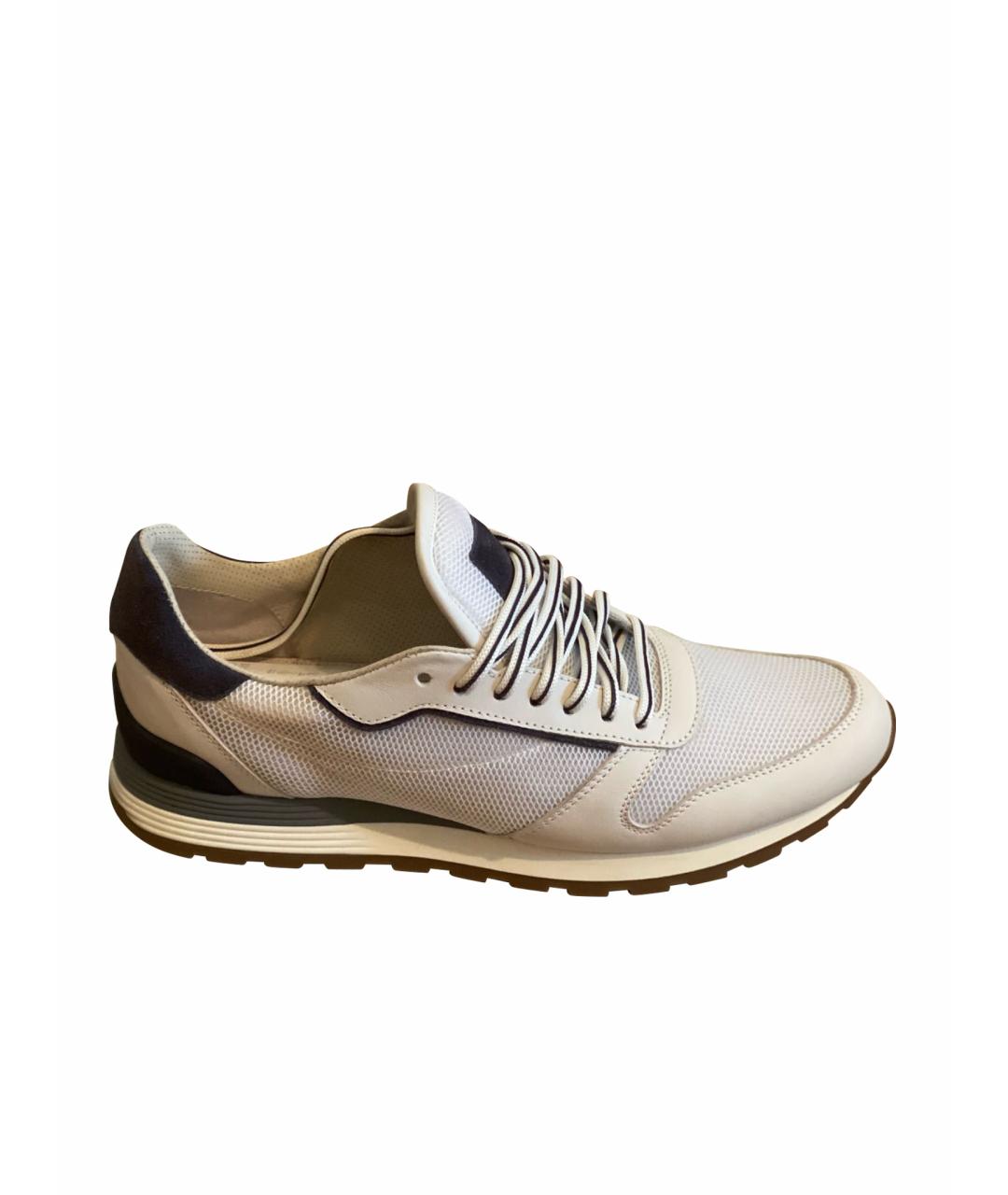 BRUNELLO CUCINELLI Белые замшевые низкие кроссовки / кеды, фото 1