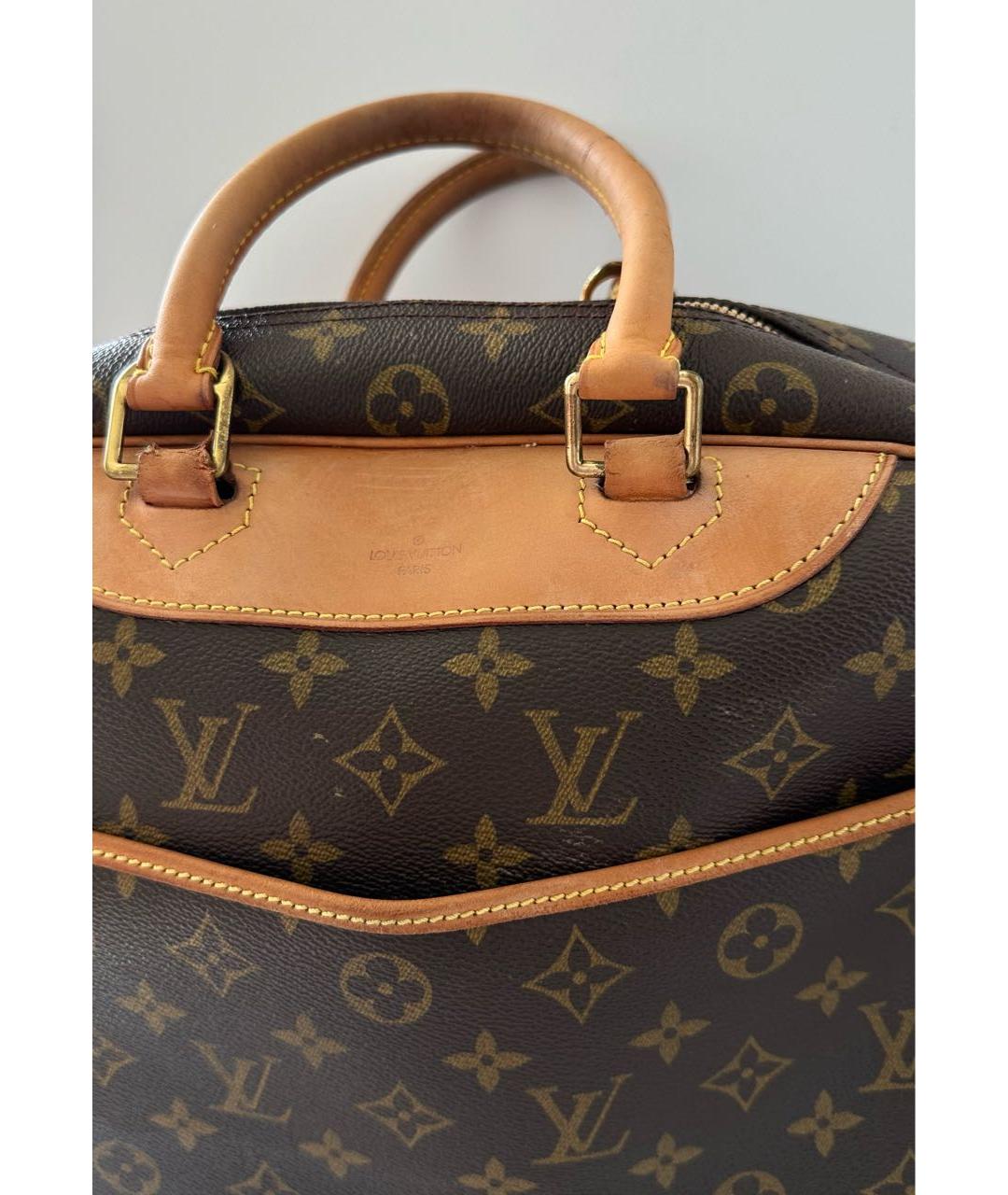 LOUIS VUITTON Коричневая кожаная сумка с короткими ручками, фото 7