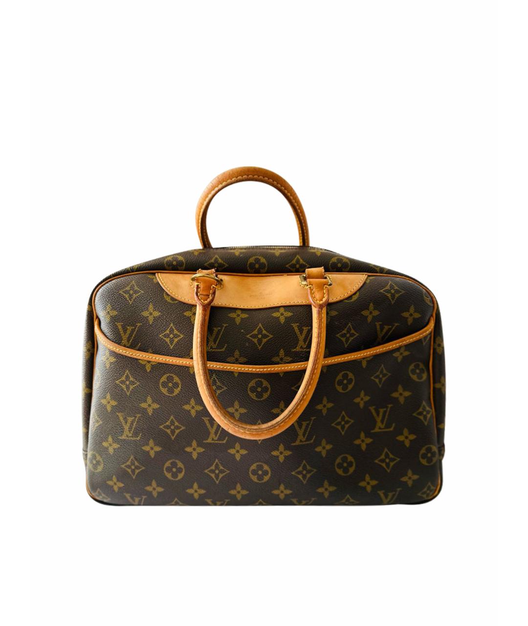 LOUIS VUITTON Коричневая кожаная сумка с короткими ручками, фото 1