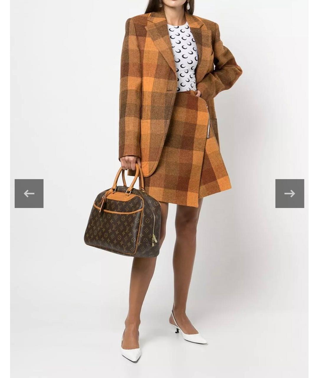 LOUIS VUITTON Коричневая кожаная сумка с короткими ручками, фото 8