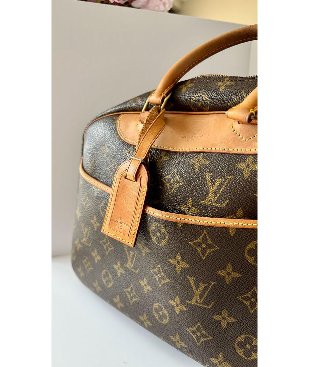 LOUIS VUITTON Коричневая кожаная сумка с короткими ручками, фото 5