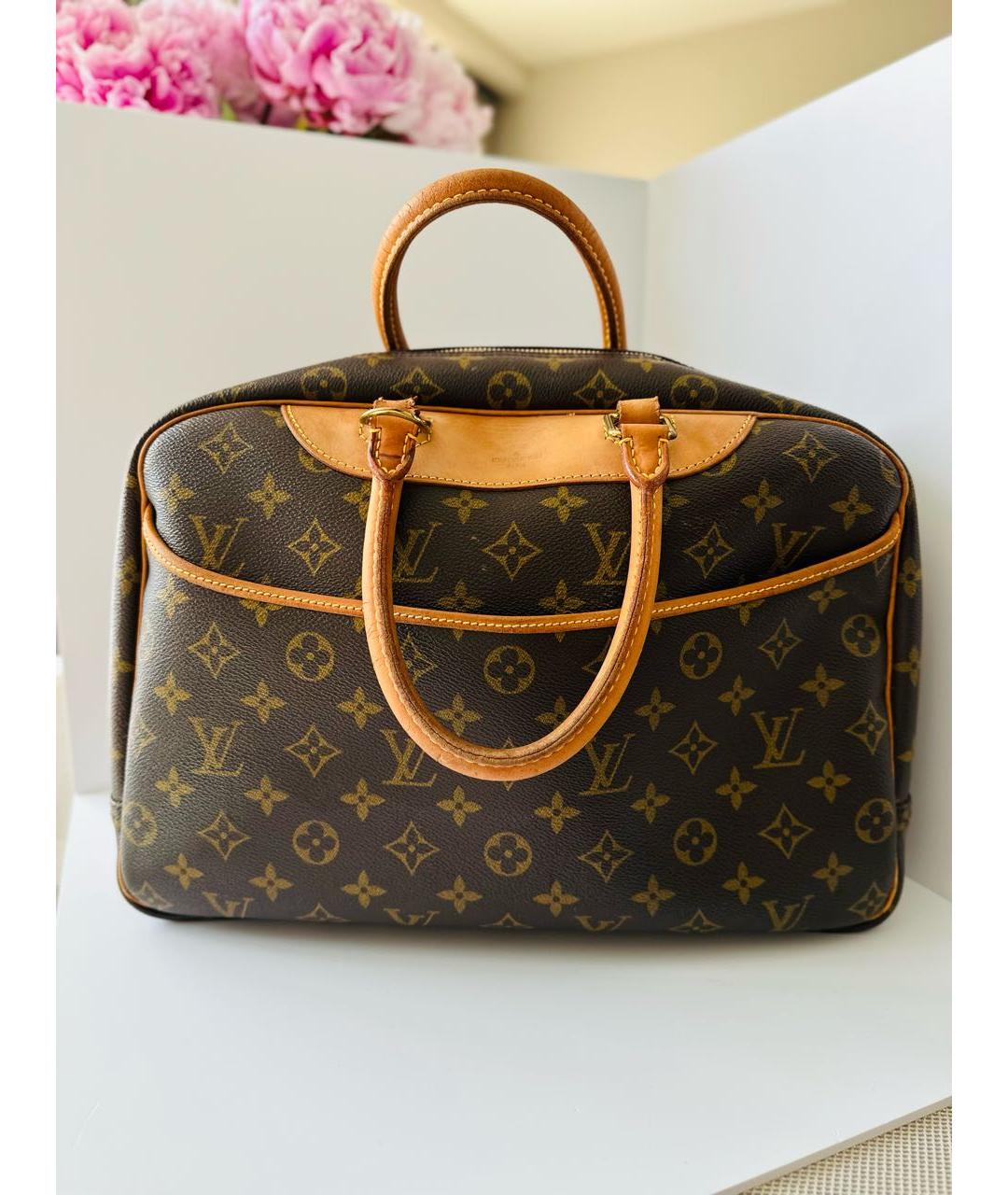 LOUIS VUITTON Коричневая кожаная сумка с короткими ручками, фото 9