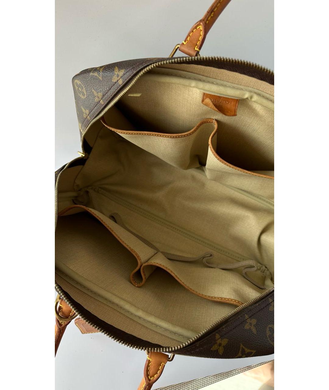LOUIS VUITTON Коричневая кожаная сумка с короткими ручками, фото 4