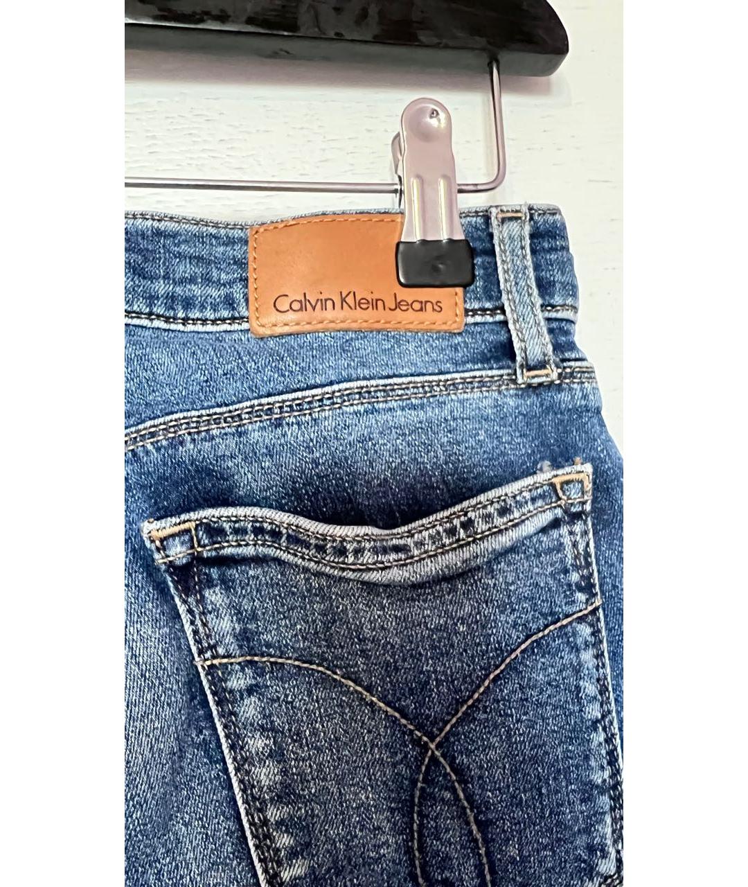 CALVIN KLEIN JEANS Темно-синие хлопковые джинсы слим, фото 4