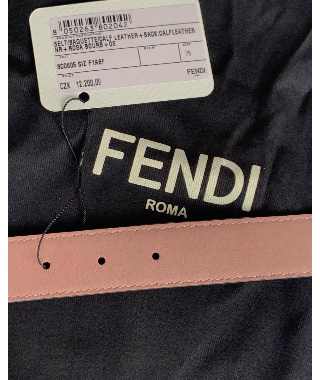 FENDI Черный кожаный ремень, фото 3