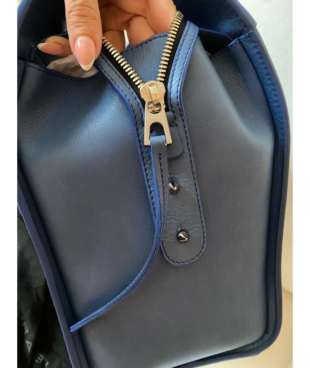 BARBARA BUI Синяя кожаная сумка с короткими ручками, фото 6